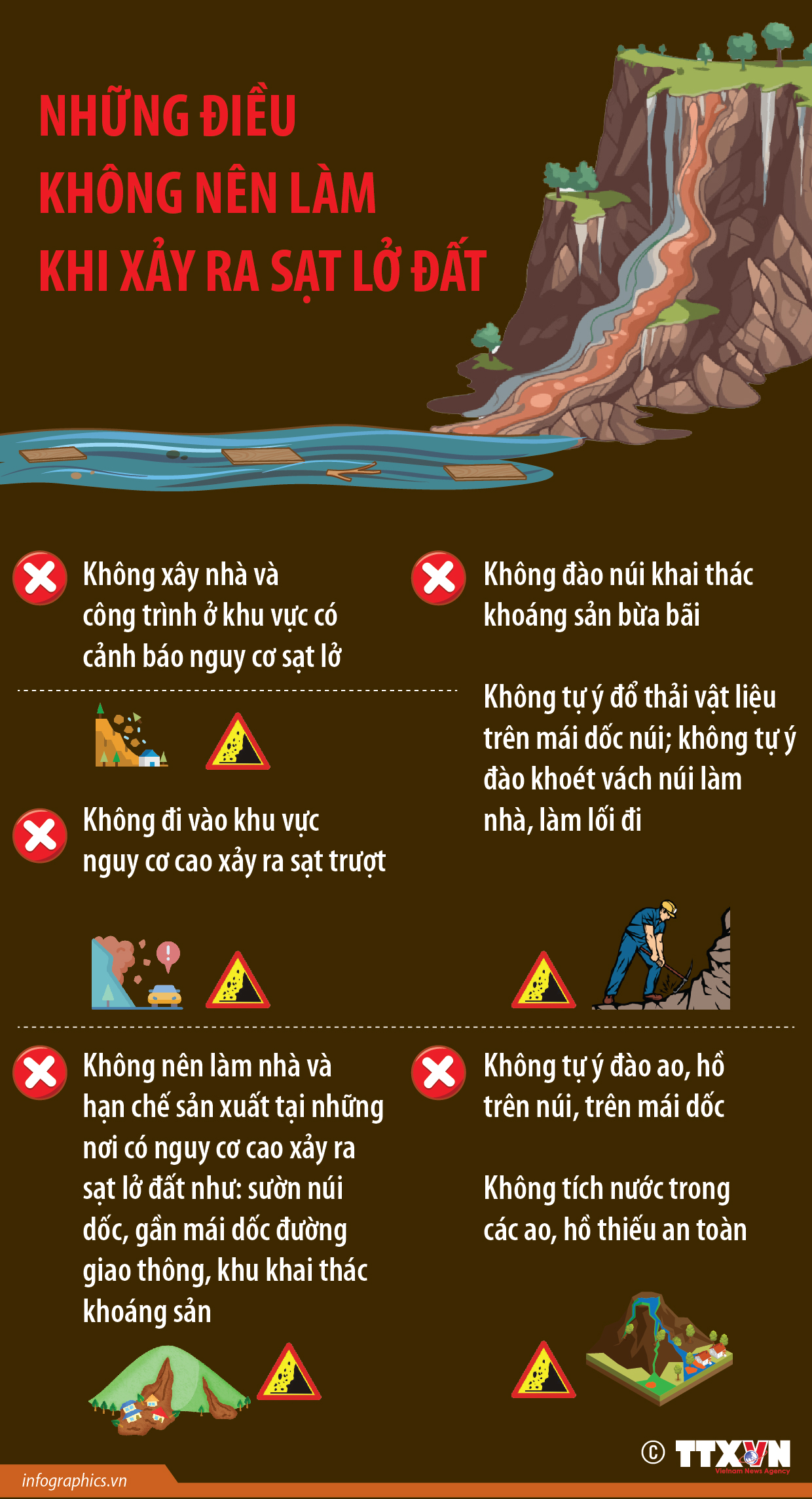 Những điều không nên làm để phòng, tránh sạt lở đất