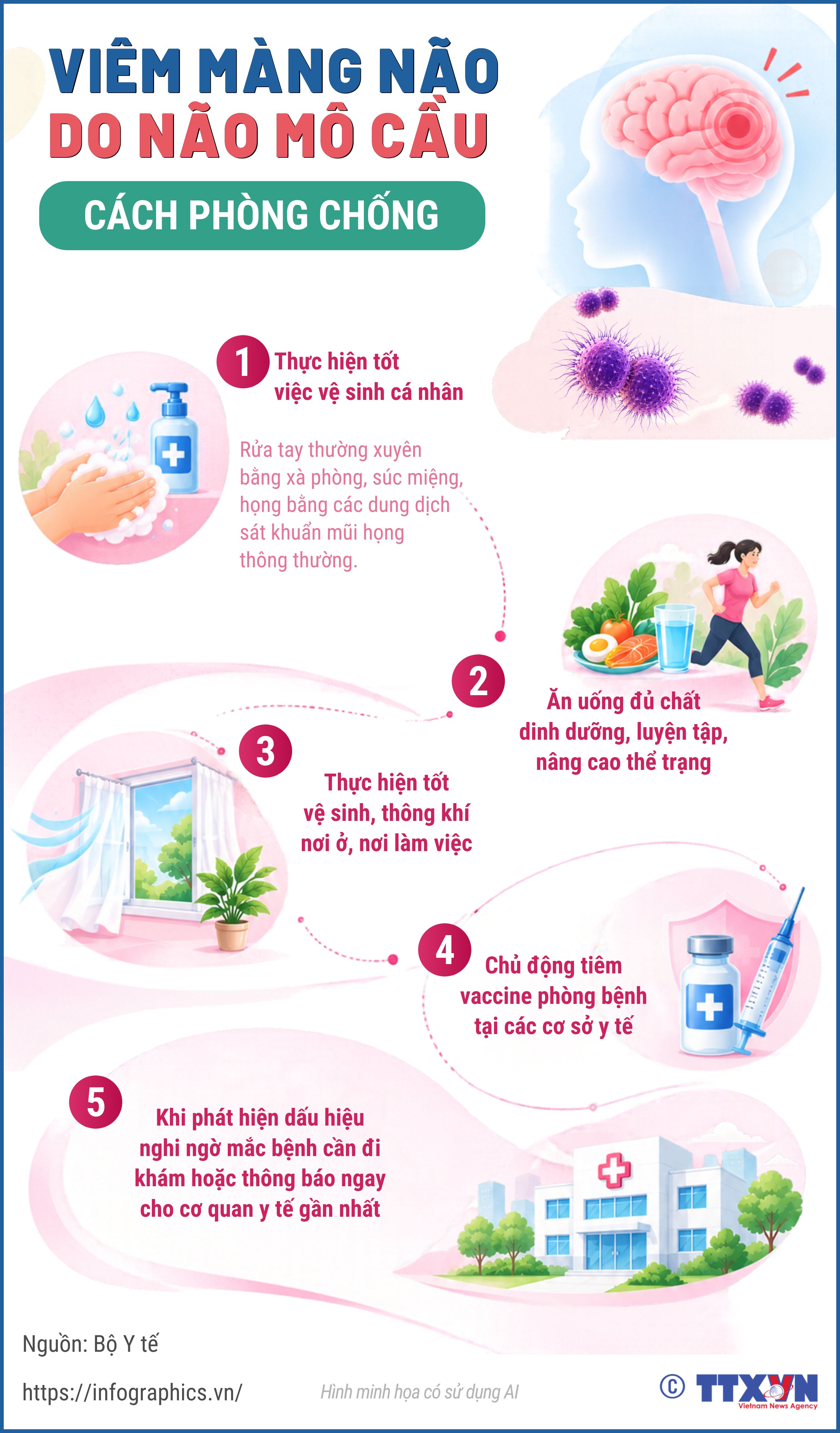 Cách phòng chống viêm màng não do não mô cầu
