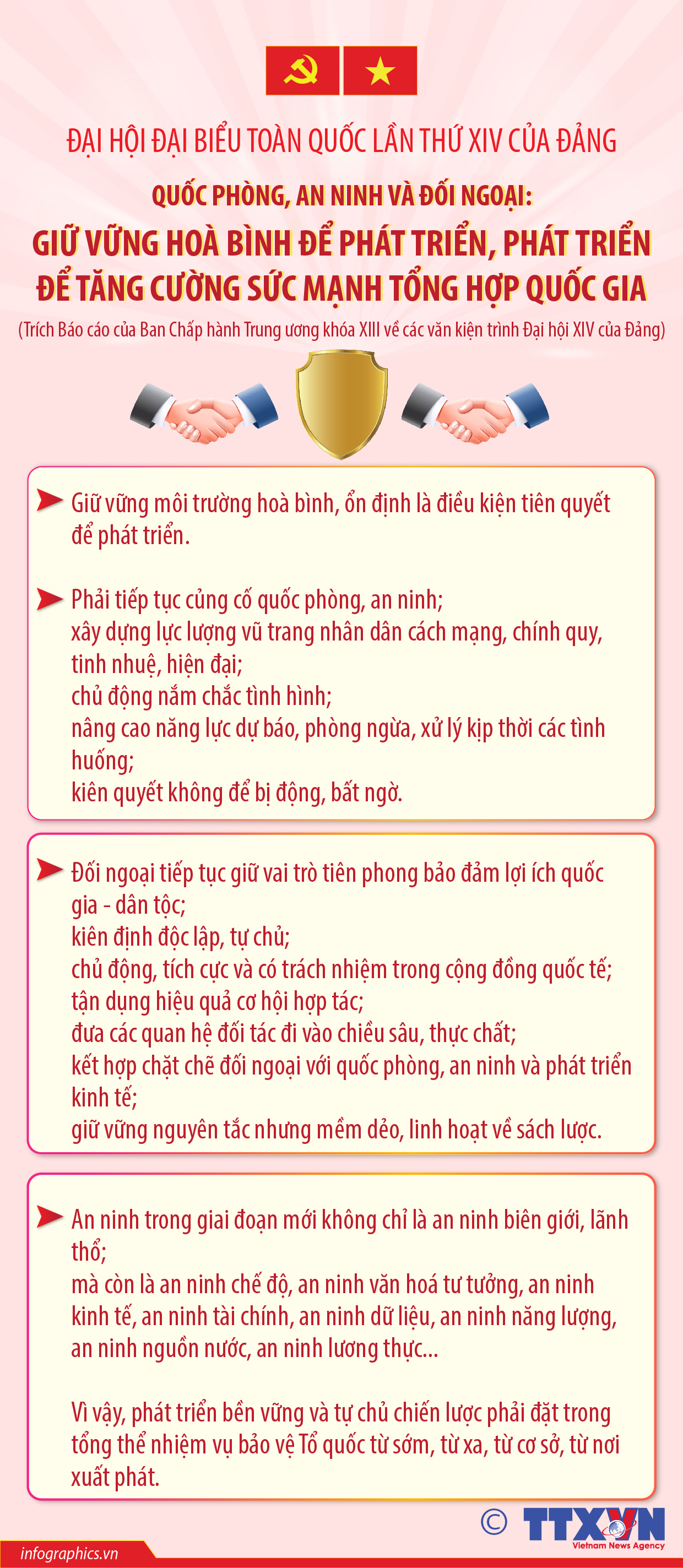 Quốc phòng, an ninh và đối ngoại: Giữ vững hoà bình để phát triển, phát...