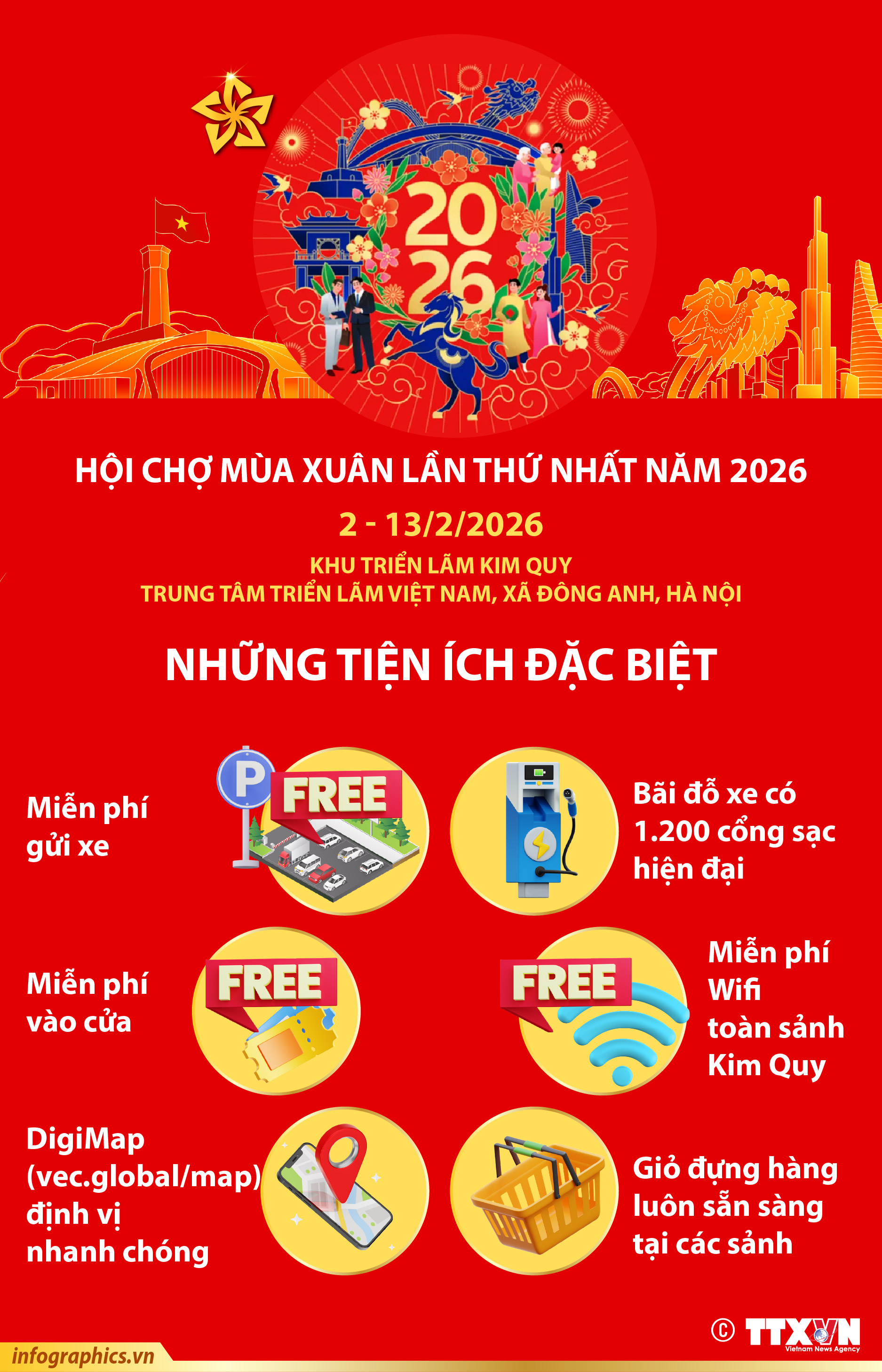 Hội chợ Mùa Xuân lần thứ nhất năm 2026: Những tiện ích đặc biệt