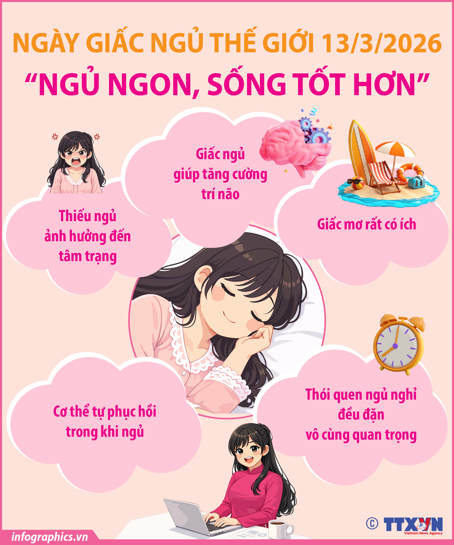 Ngày Giấc ngủ thế giới 13/3/2026: “Ngủ ngon, sống tốt hơn”