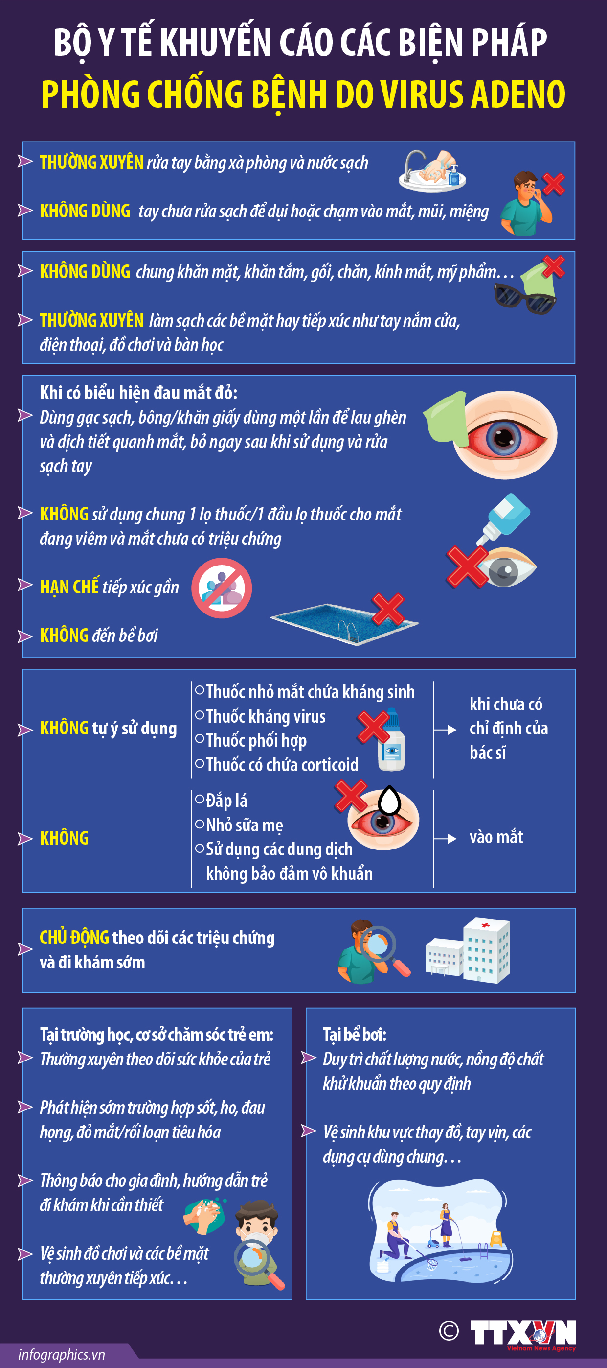 Bộ Y tế khuyến cáo các biện pháp phòng chống bệnh do virus Adeno