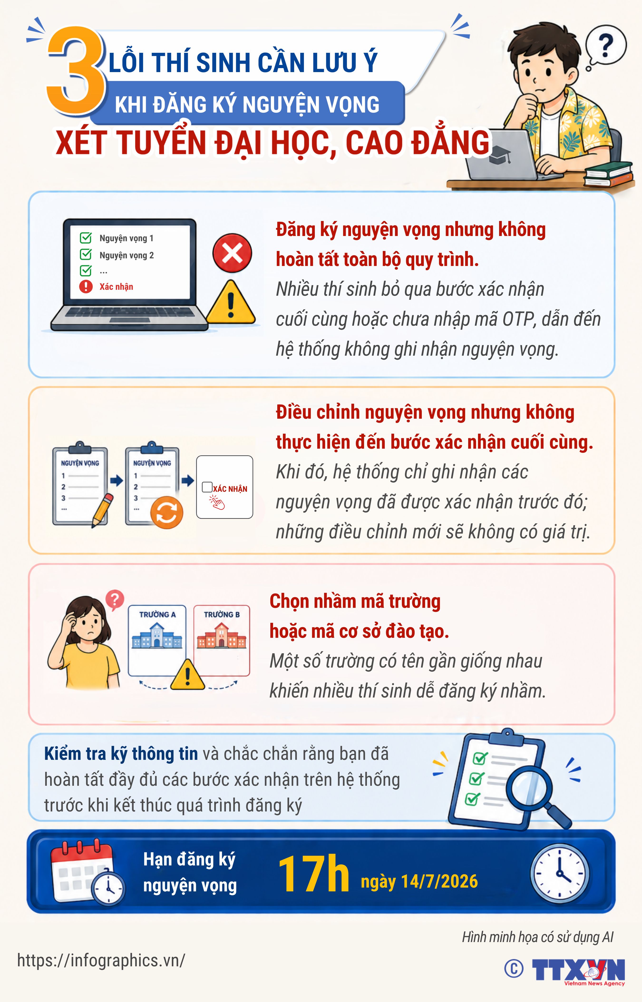 3 lỗi thí sinh cần lưu ý khi đăng ký nguyện vọng xét tuyển đại...