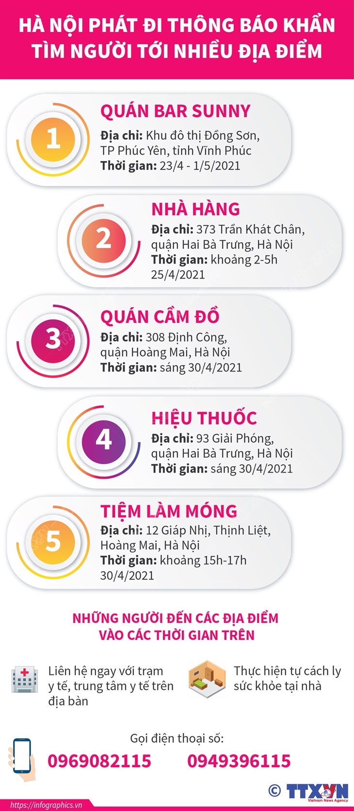Hà Nội phát đi thông báo khẩn tìm người tới nhiều địa điểm