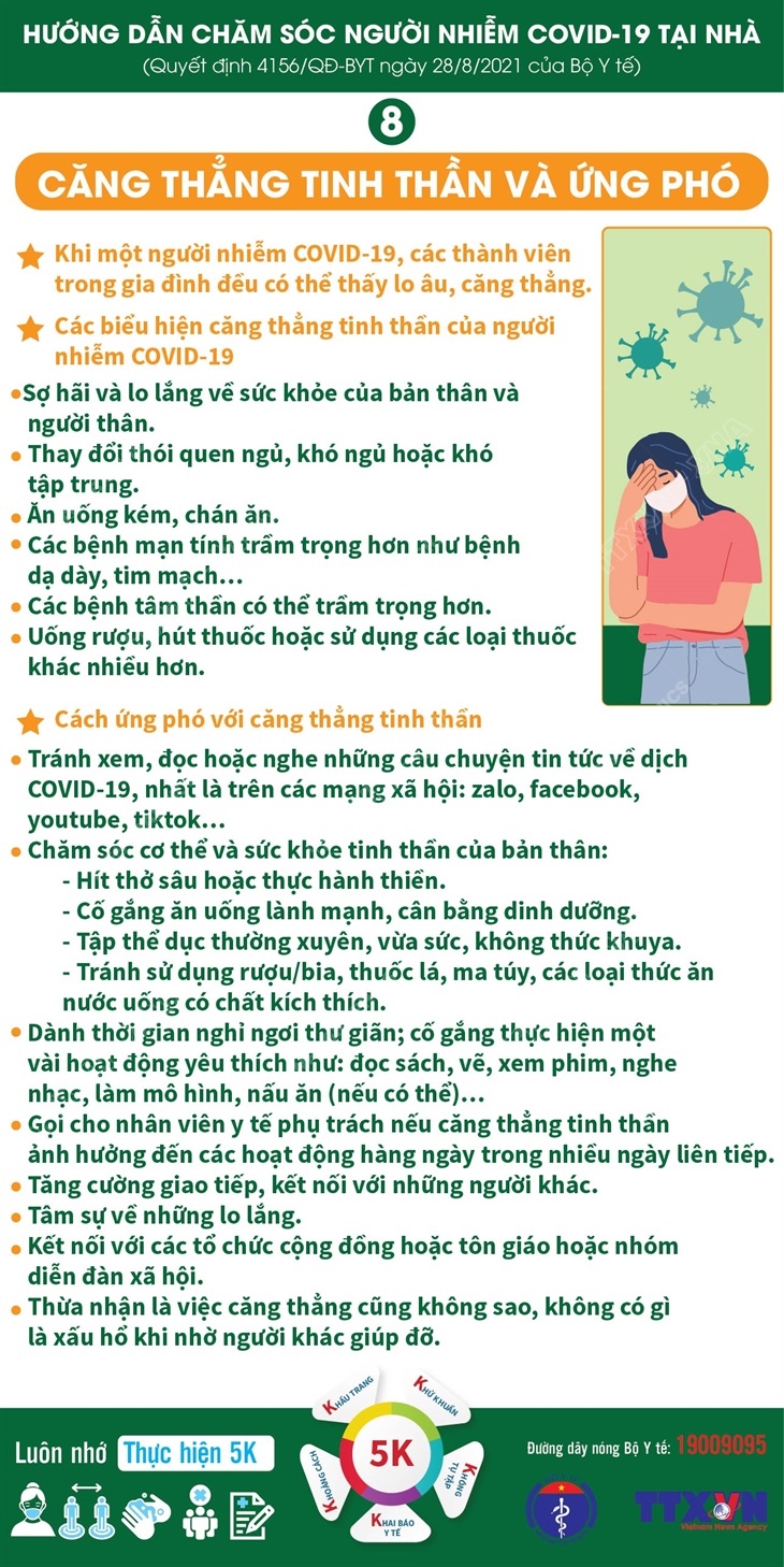 Xử trí căng thẳng tinh thần khi chăm sóc người nhiễm COVID-19 tại nhà