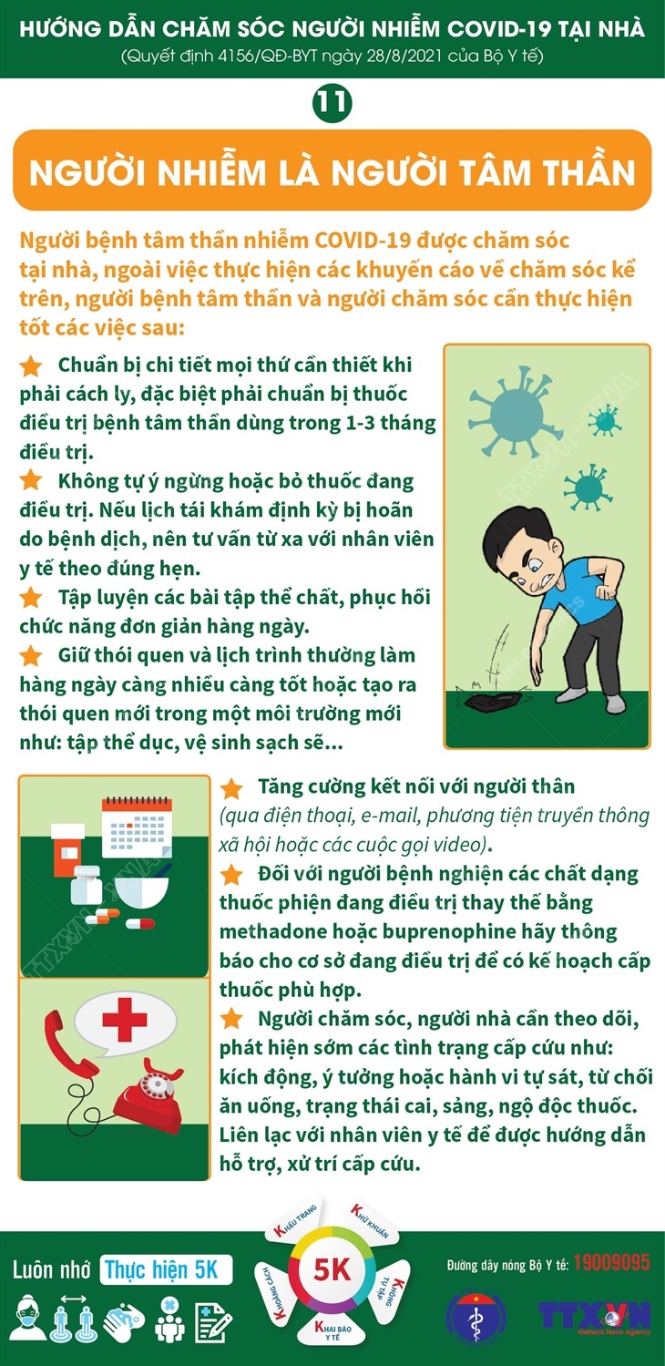 Chăm sóc người nhiễm COVID-19 tại nhà là người tâm thần