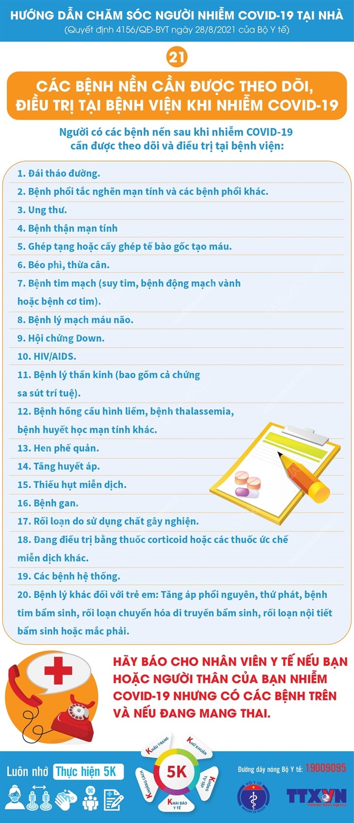 Các bệnh nền cần được theo dõi, điều trị tại bệnh viện khi nhiễm COVID-19