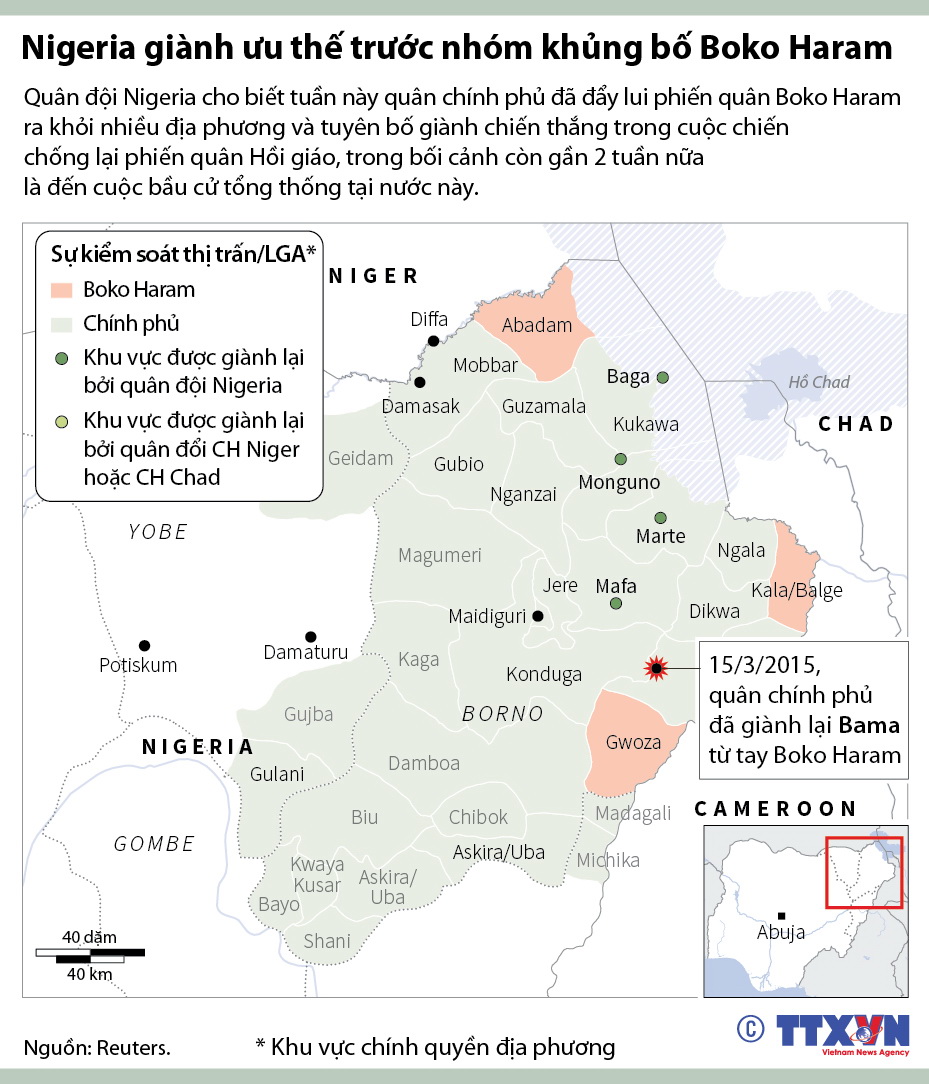 Quân đội Nigeria giành ưu thế trước nhóm khủng bố Boko Haram