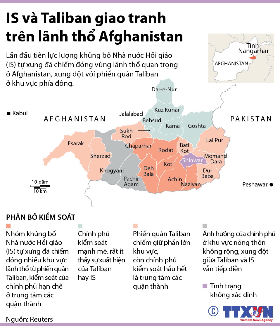 IS và Taliban giao tranh trên lãnh thổ Afghanistan