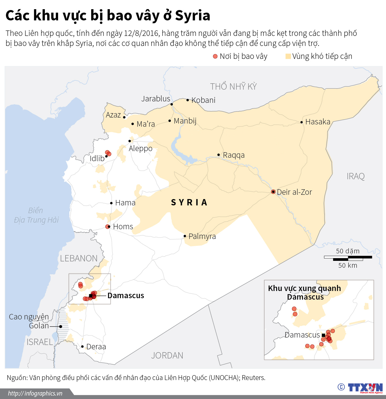 Các khu vực bị bao vây ở Syria