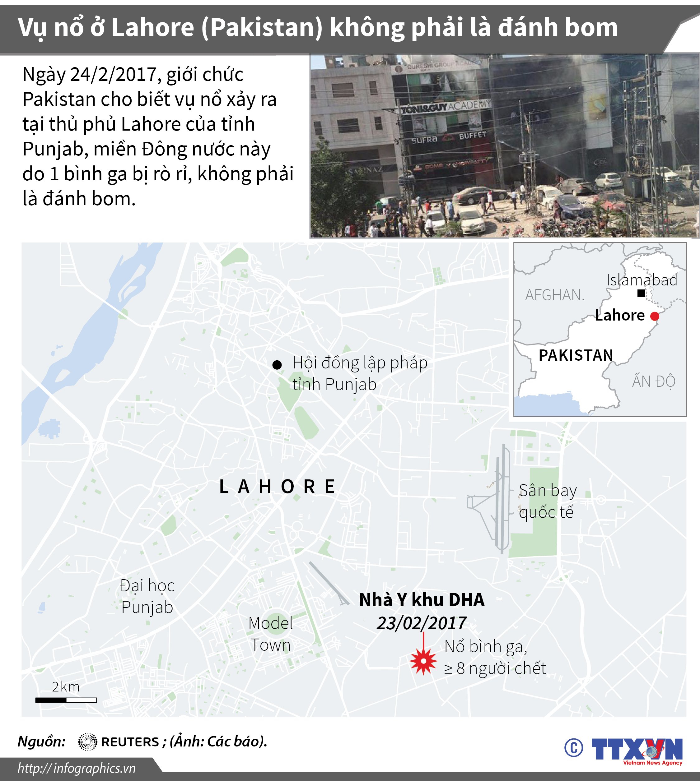 Vụ nổ ở Lahore (Pakistan) không phải là đánh bom