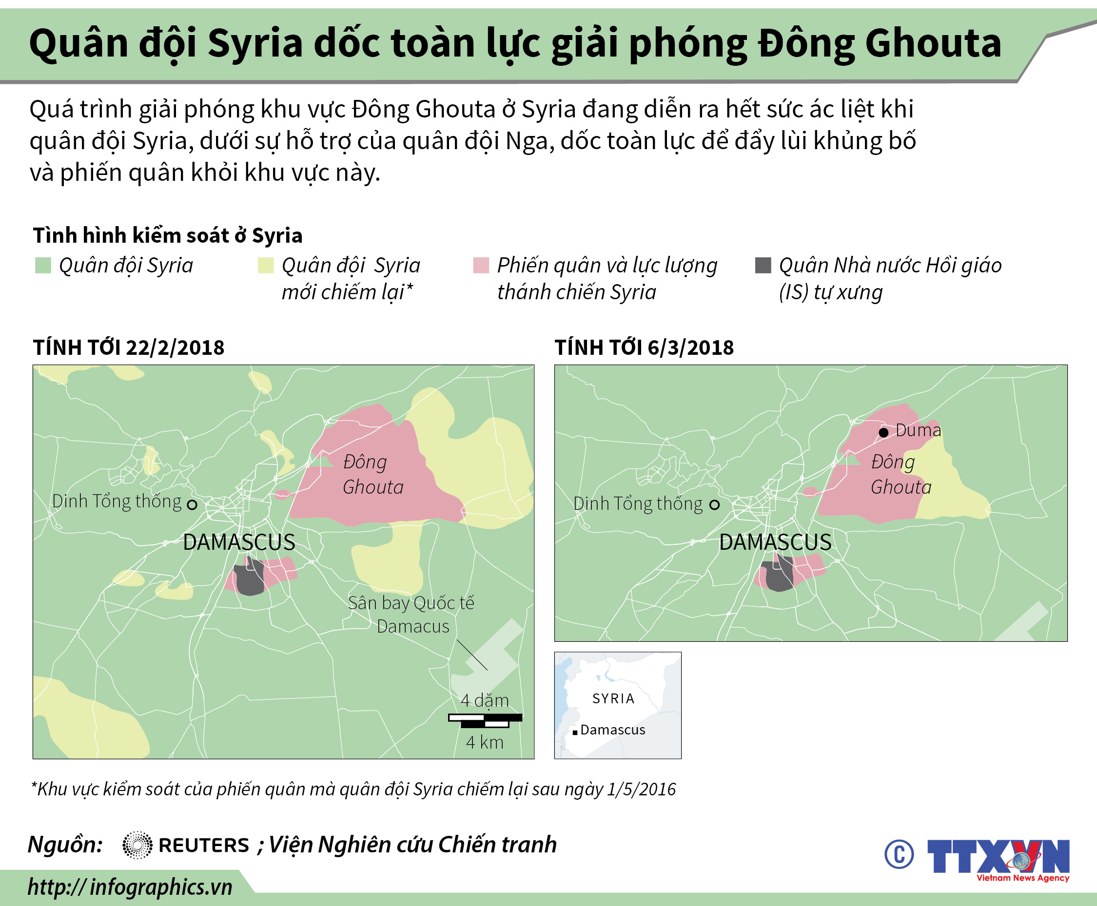 Quân đội Syria dốc toàn lực giải phóng Đông Ghouta