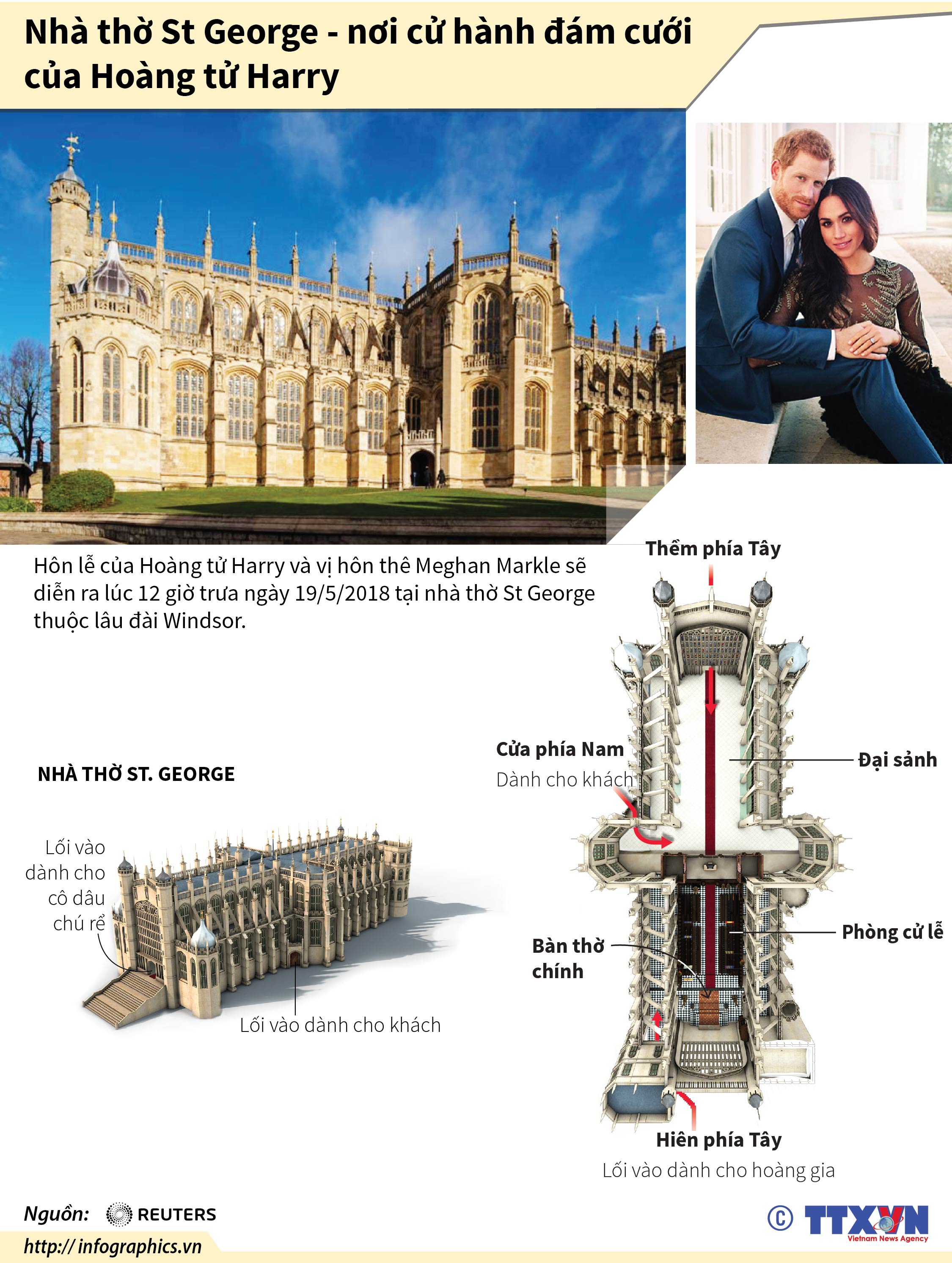 Nhà thờ St George - nơi cử hành đám cưới của Hoàng tử Harry 