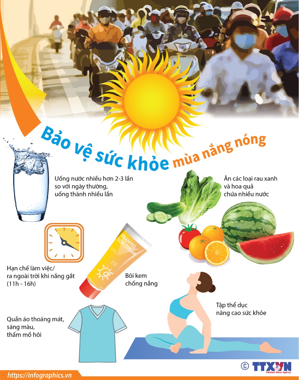 Bảo vệ sức khỏe mùa nắng nóng