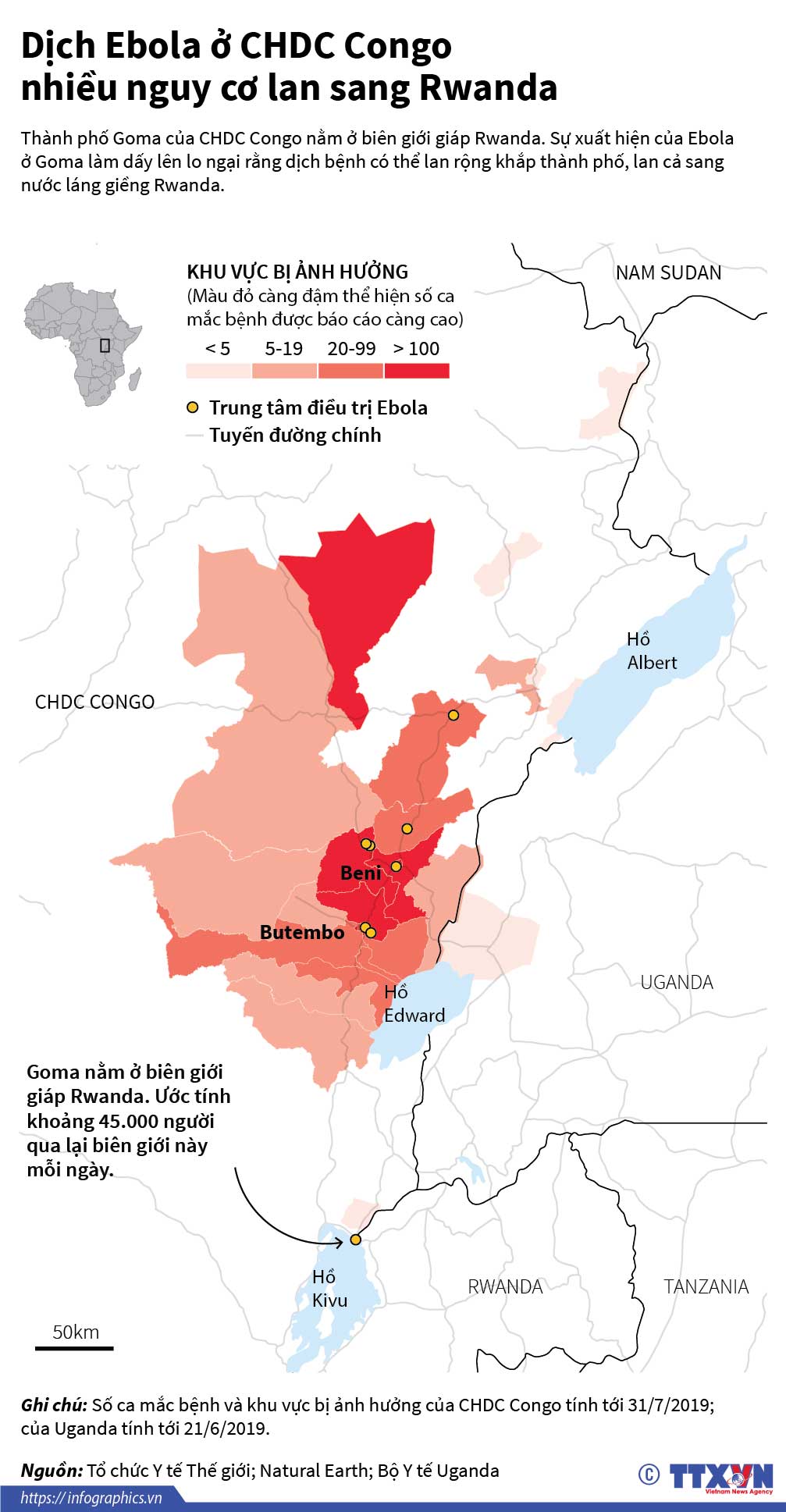 Dịch Ebola ở CHDC Congo nhiều nguy cơ lan sang Rwanda